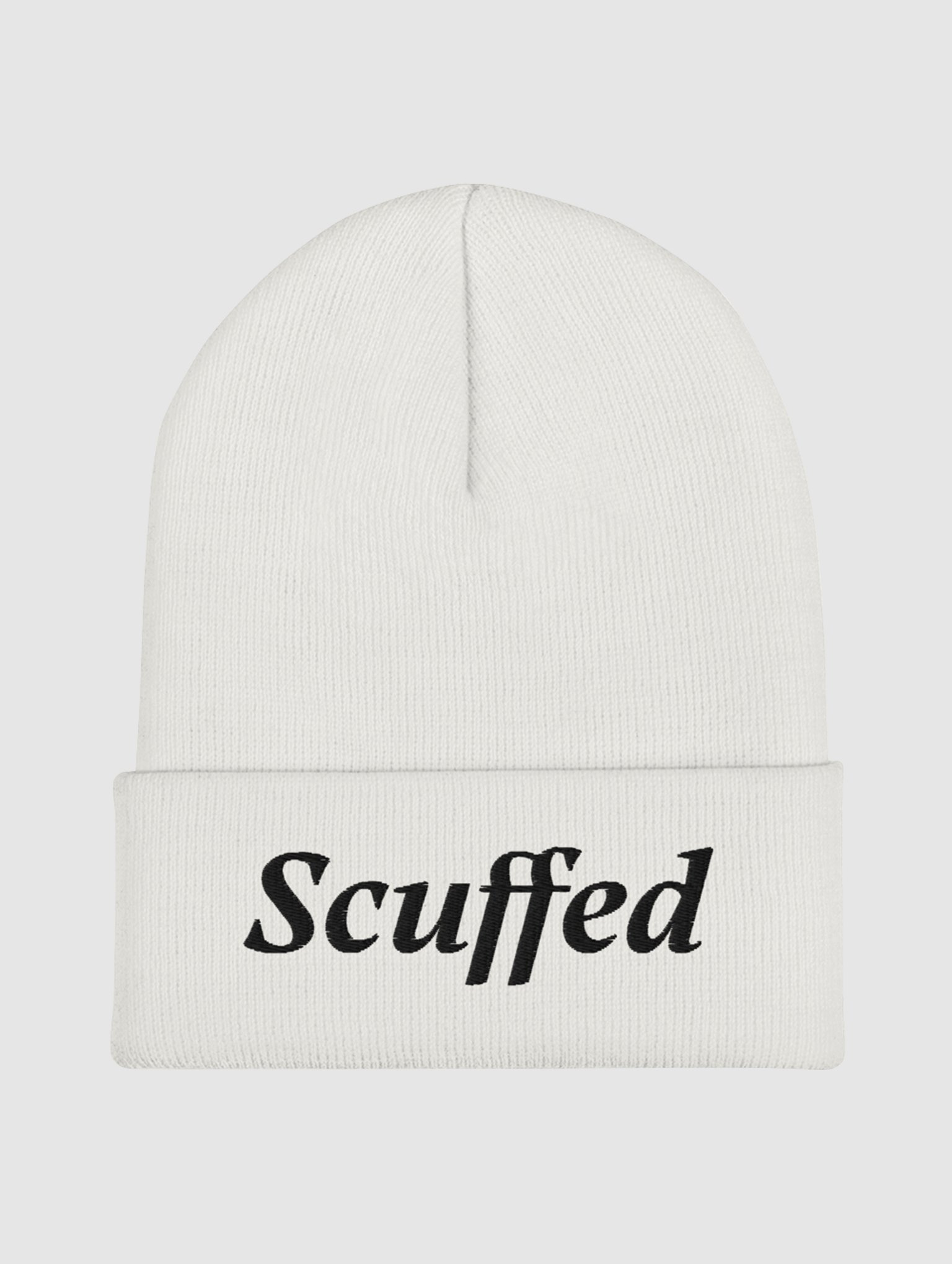 Cuffed and Scuffed Beanie (White) product image (2)