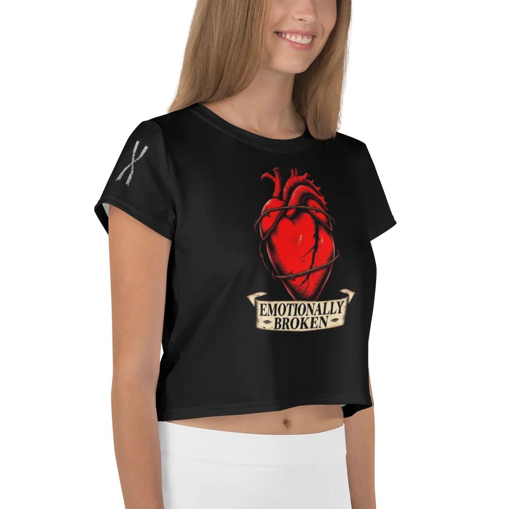 Emotionally Broken Crop Graphic Tee product image (4)