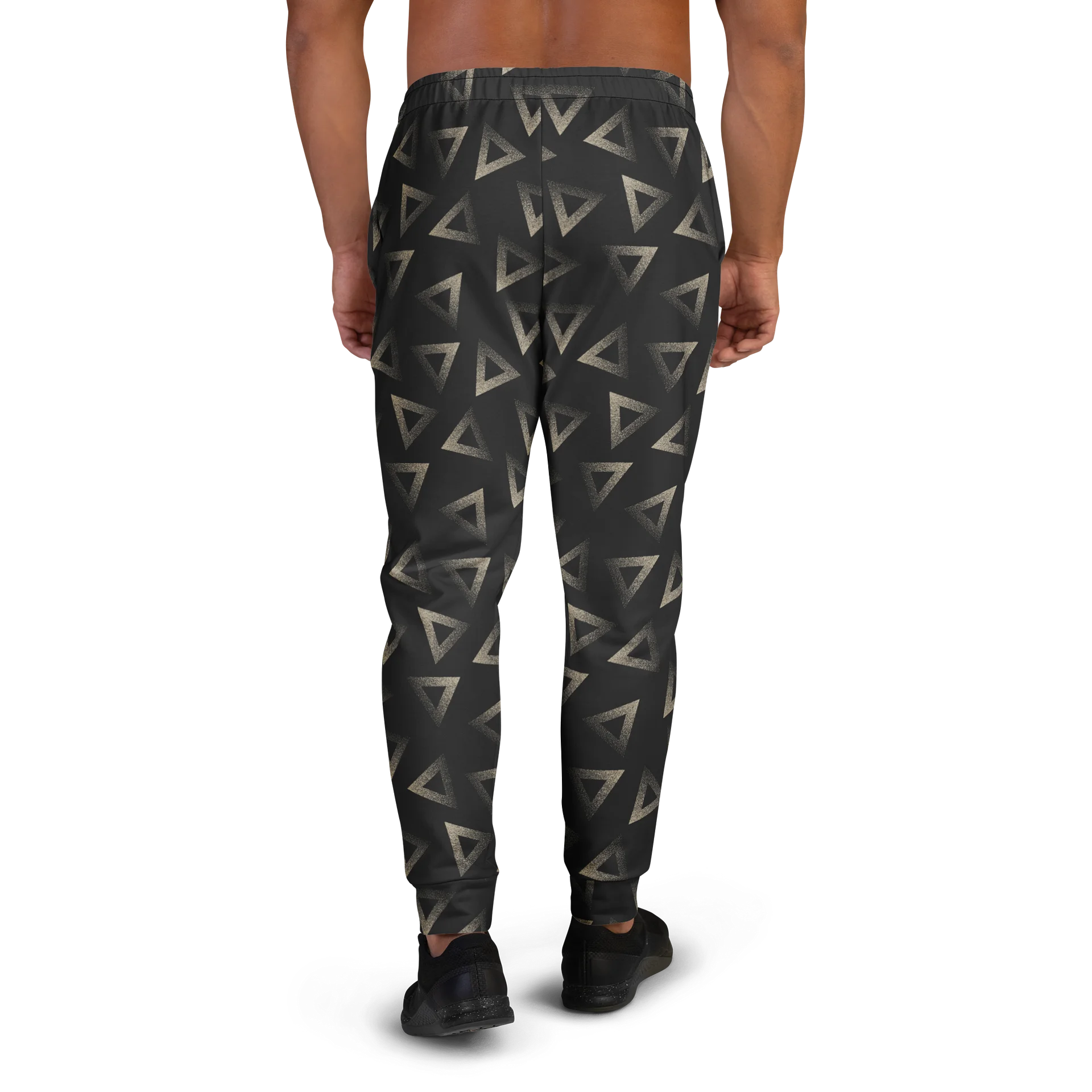 Modern Men's Joggers with Geometric Dark Triangle Print product image (3)