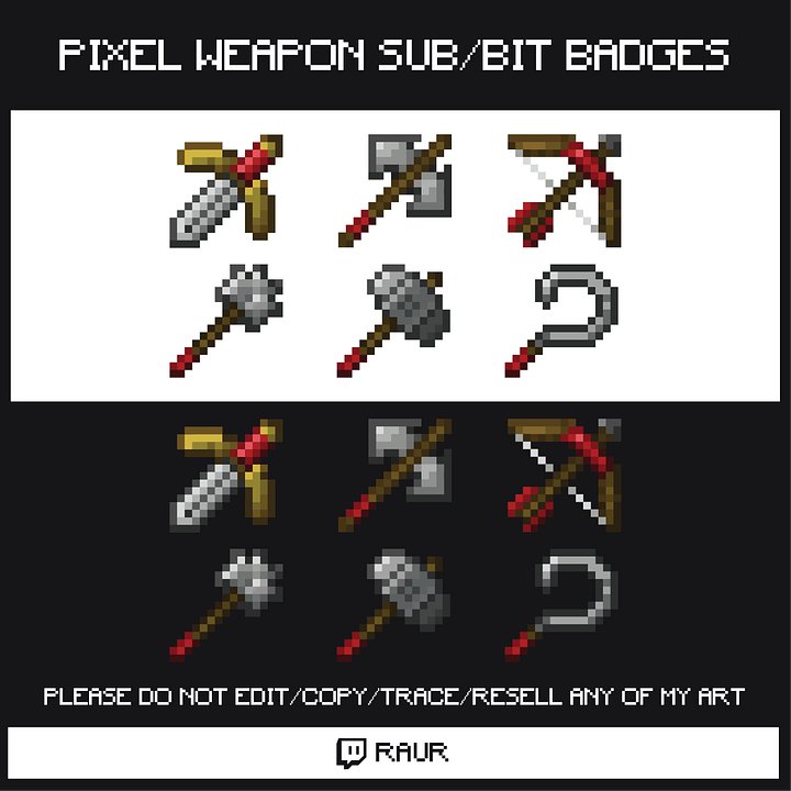 Twitch Pixel Weapons - Sub/Bit Badges product image (1)