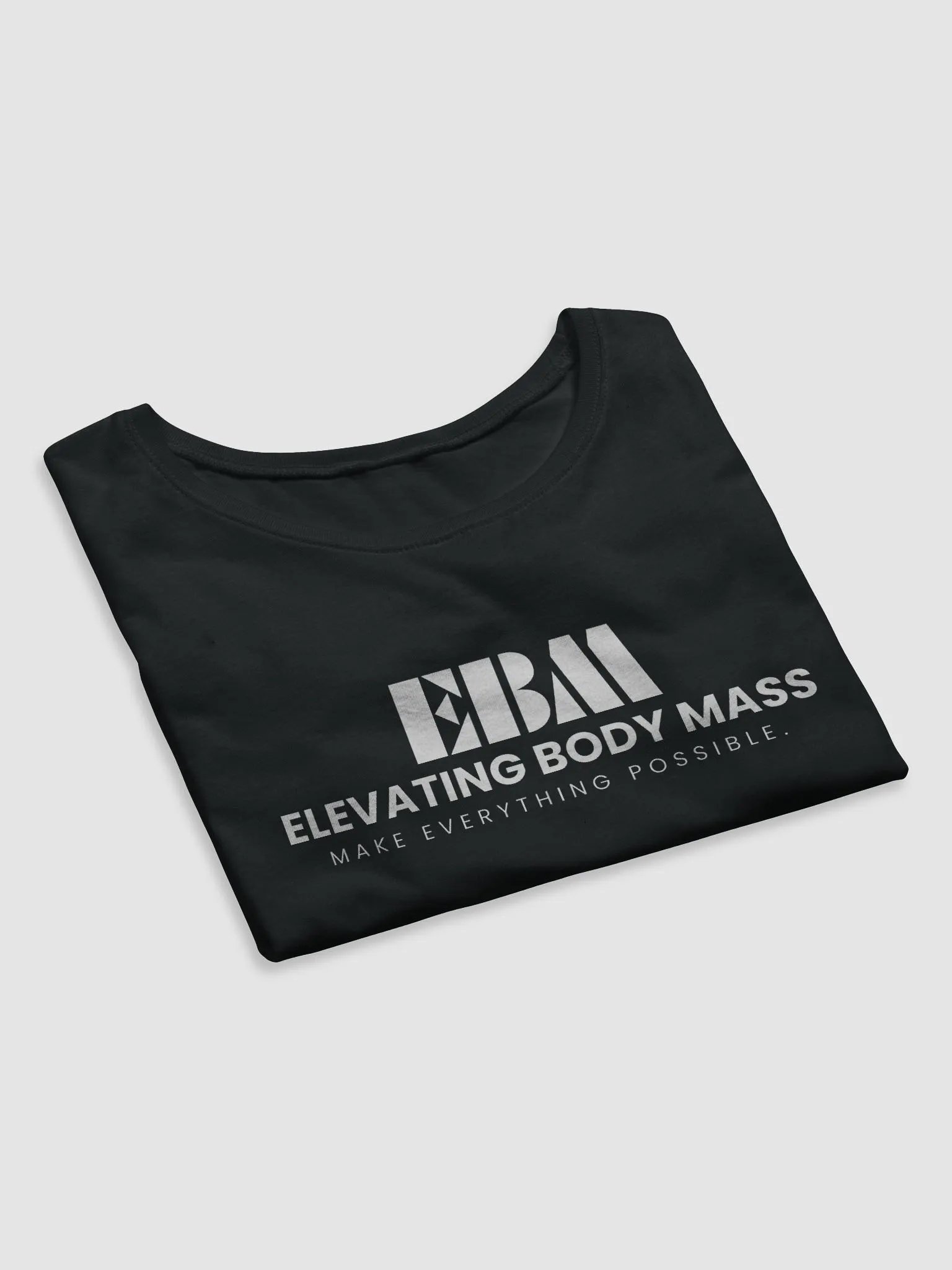 EBM Black Women's Crop Baby Tee (White Logo) product image (3)
