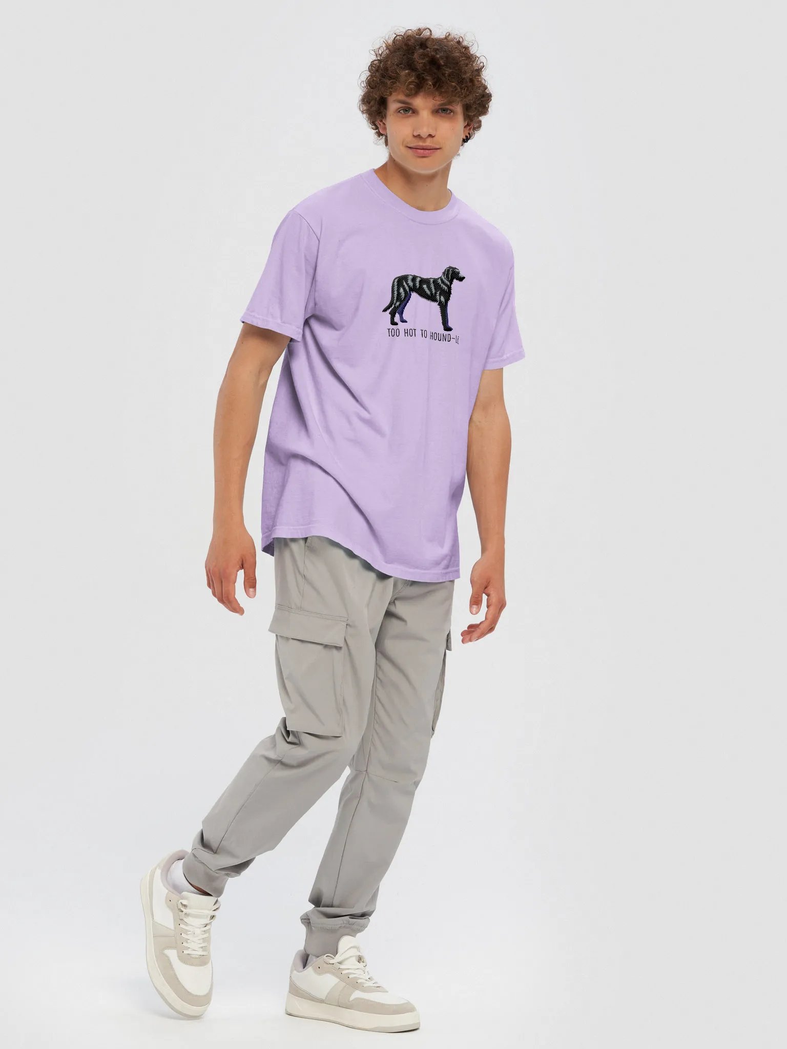 Too Hot to Houndle T-Shirt(Embroidered) of an Irish Wolfhound(Black) product image (9)