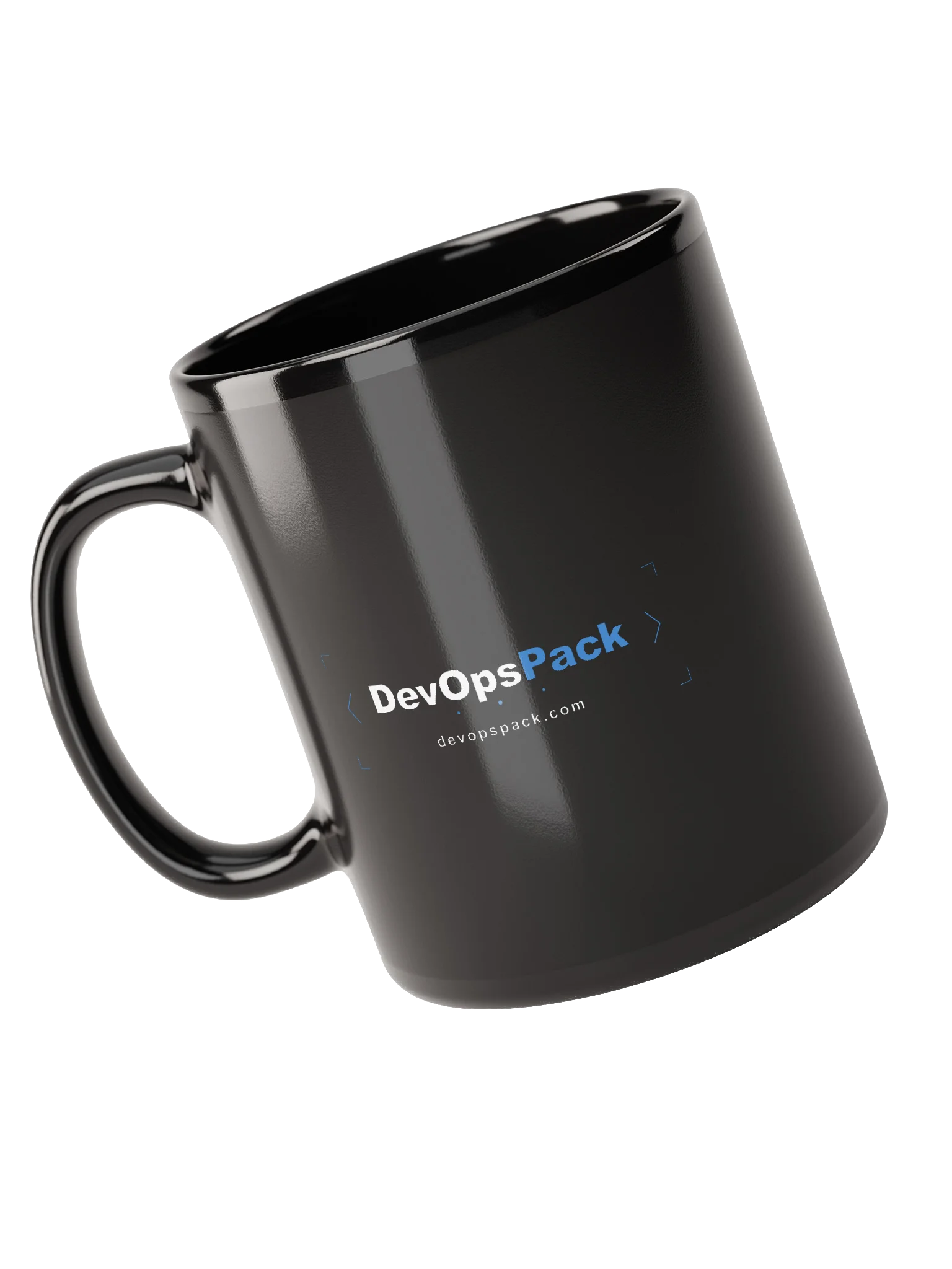 DevOpsPack Wolf Logo Black Glossy Mug product image (5)