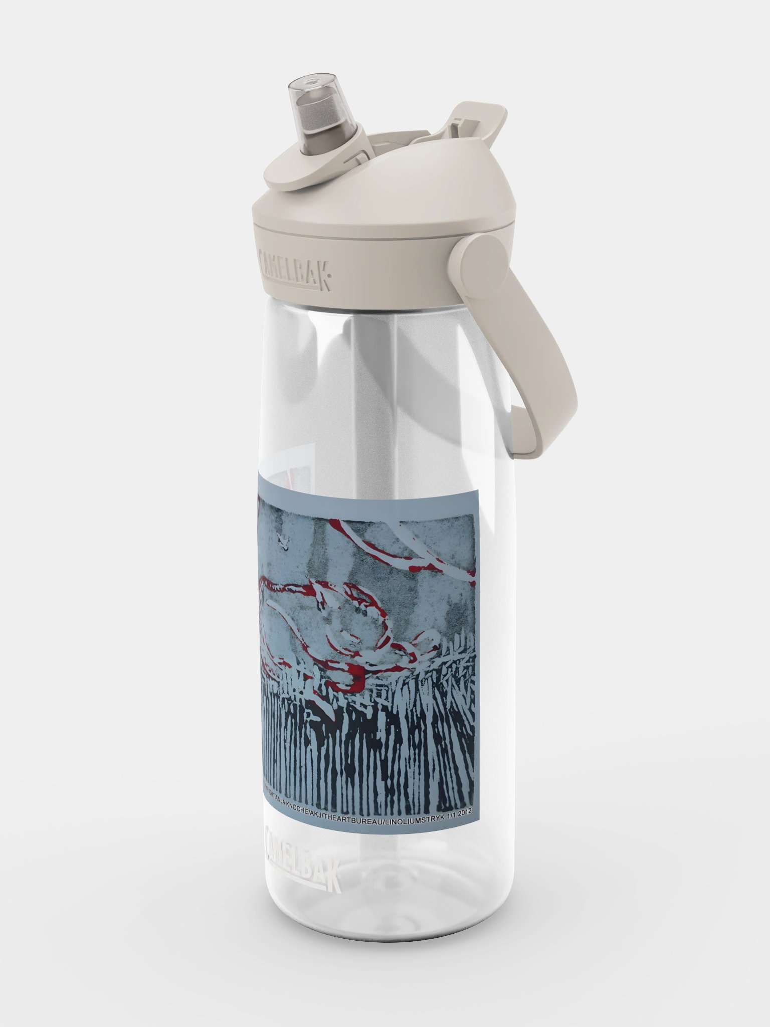 Coiled Abstract graphic art "the Cat is in the garden"water bottle product image (4)