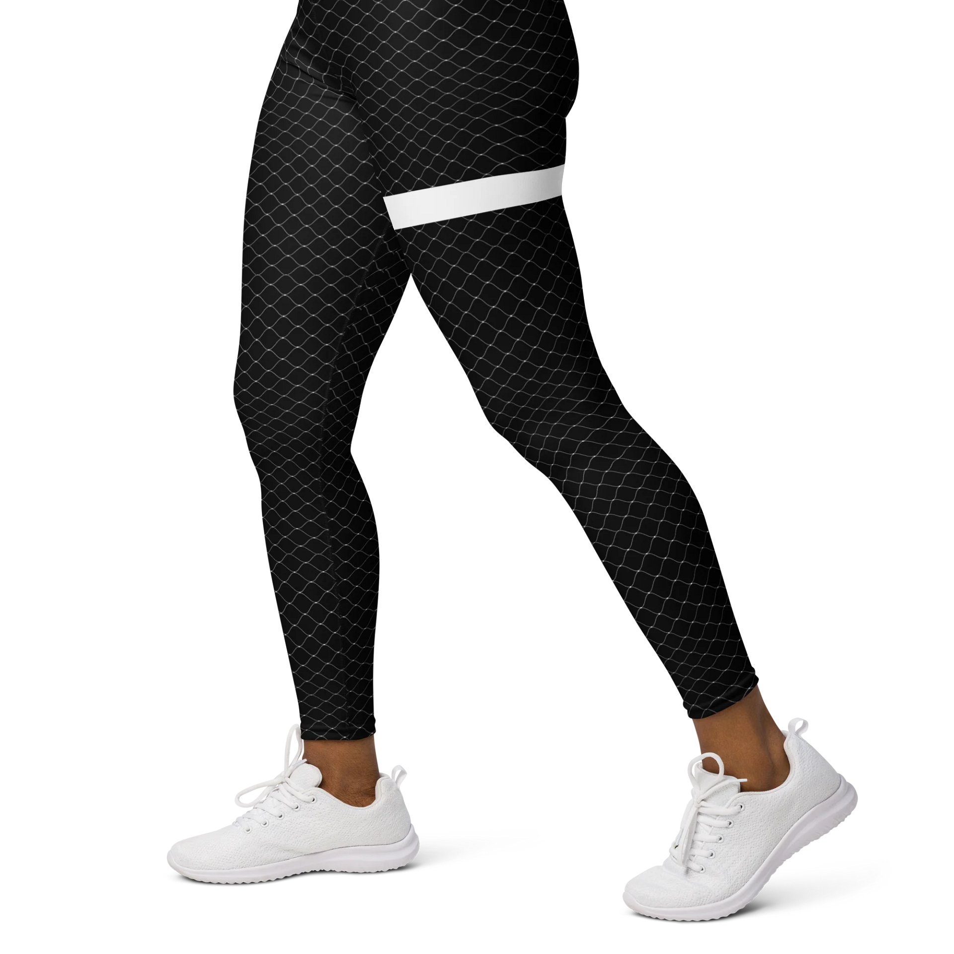 fishnet tech leggings black - 82% polyester product image (3)