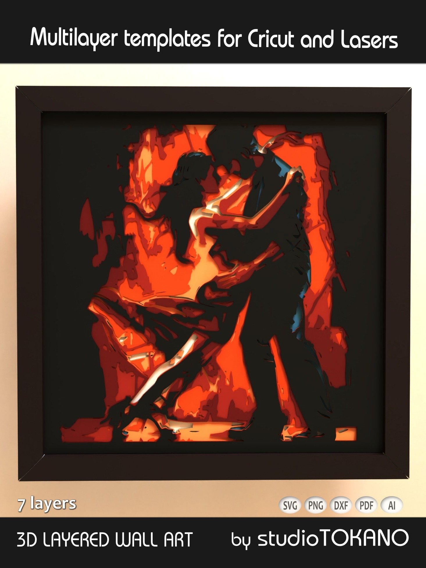 Tango Couple Layered Cut File product image (1)