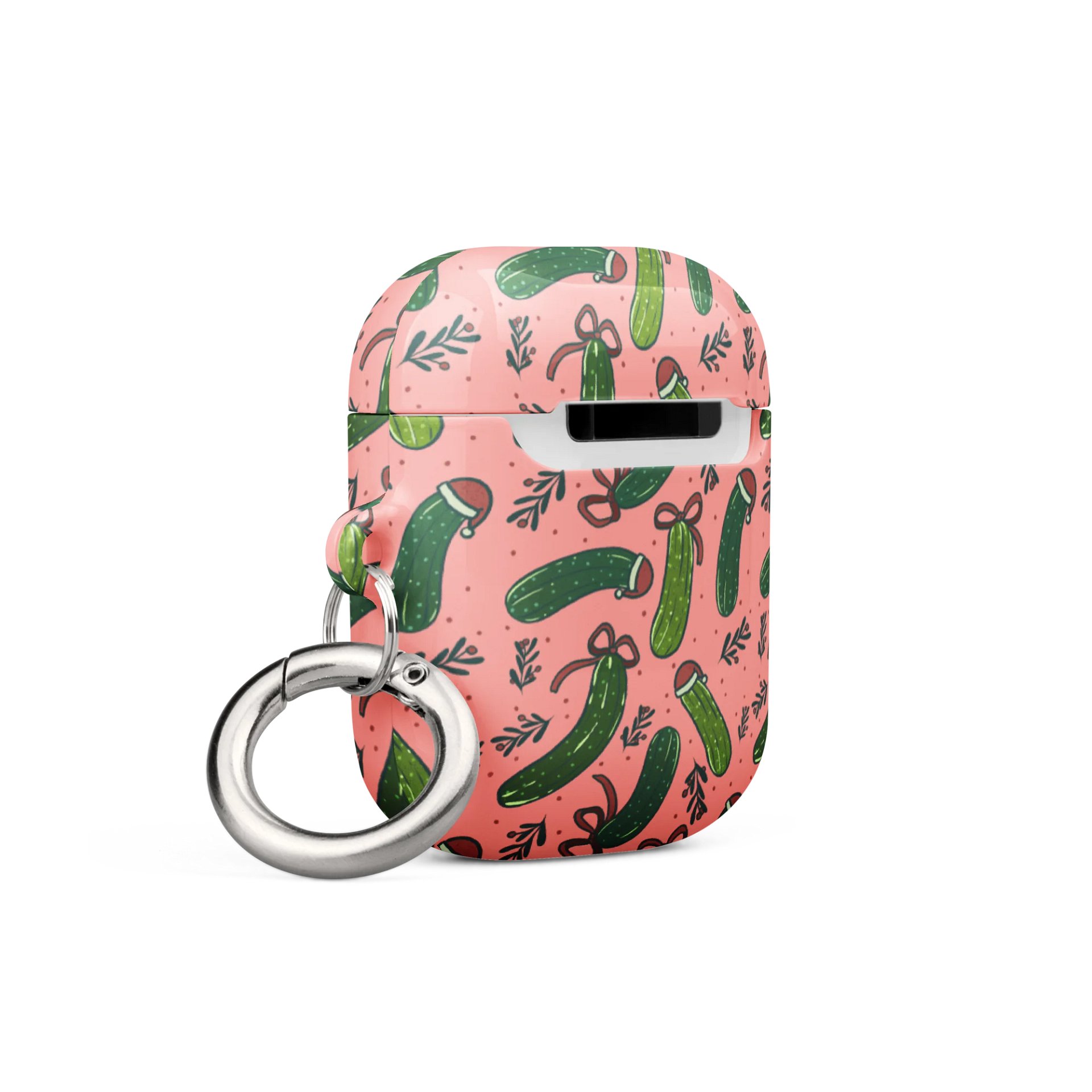 Christmas Pickles Pattern Airpods Case, Pink product image (16)
