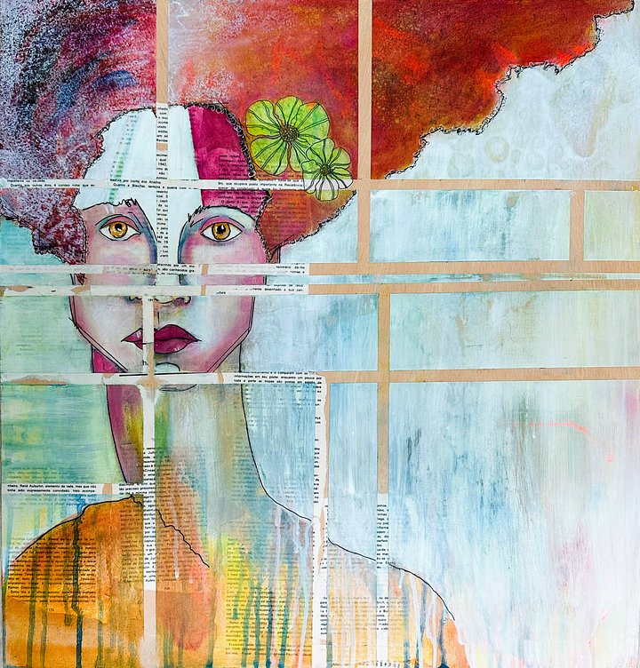 When Mondrian Disrupts a Painting of a Woman product image (1)