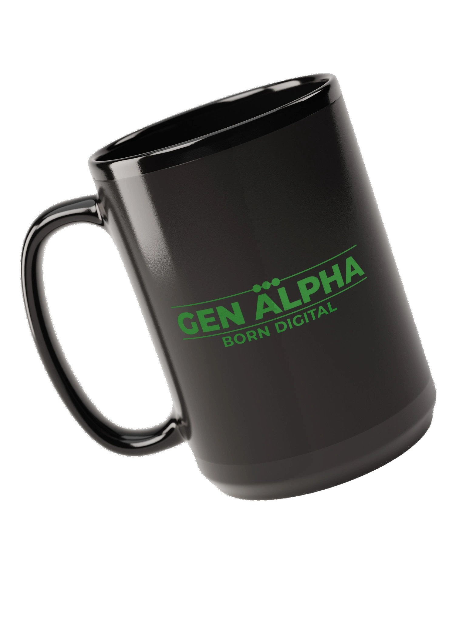 Generation Alpha: Born Digital | 15 oz Black Glossy Mug product image (5)