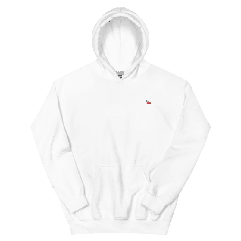 Black Healthbar Embroidered on White Classic Hoodie product image (4)