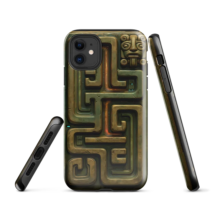 Labyrinth Signal iPhone Case — Ancient Machine Circuit Glyph Design product image (1)