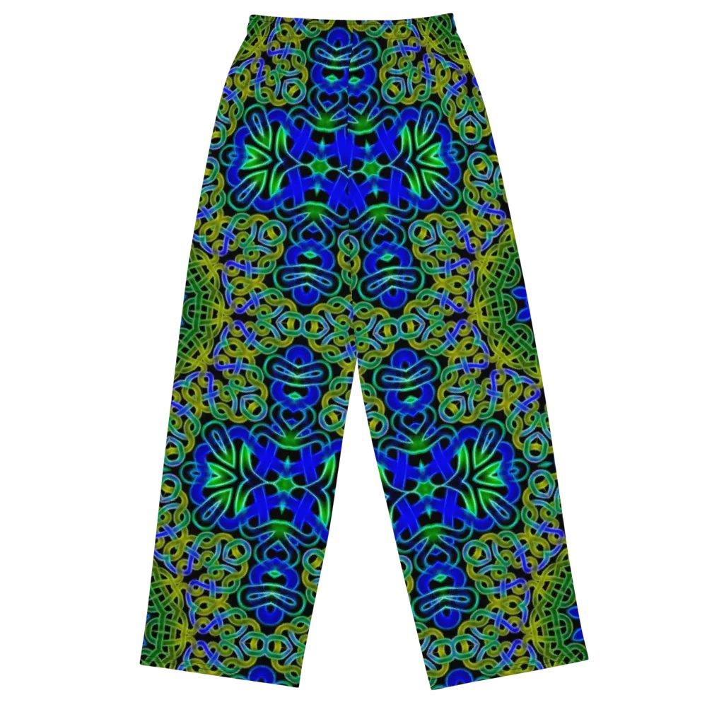 Blue Green Celtic Kaleidoscope Wideleg Pants product image (1)