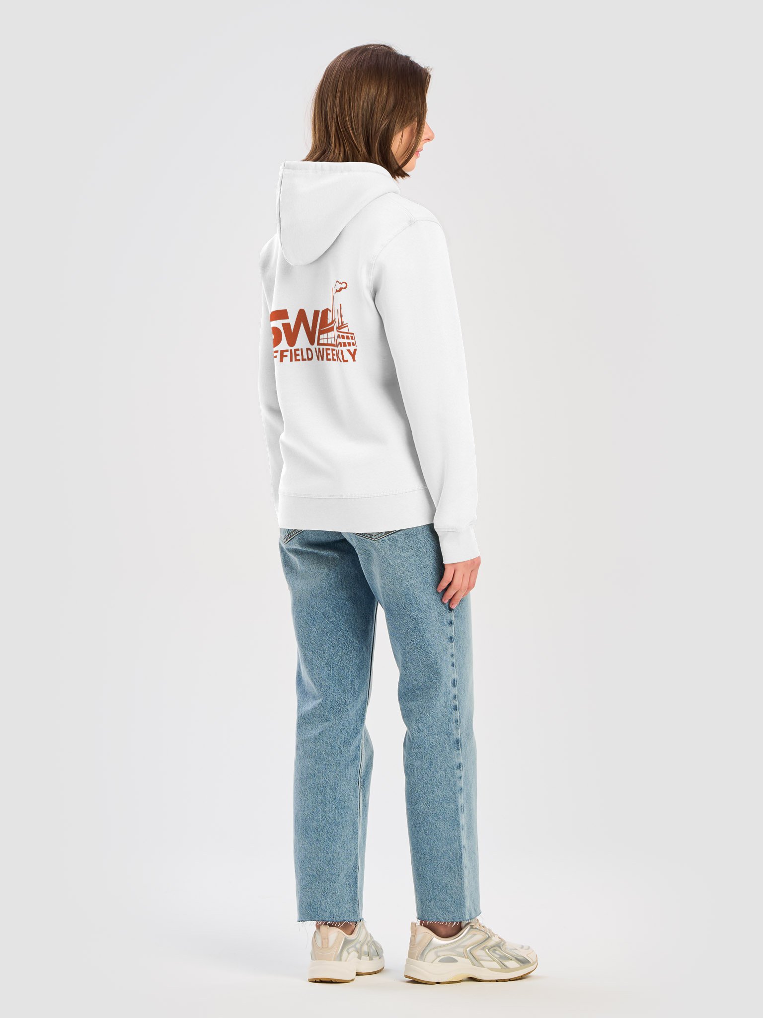 SW Hoodie - White/Orange (Chest & Back) product image (8)