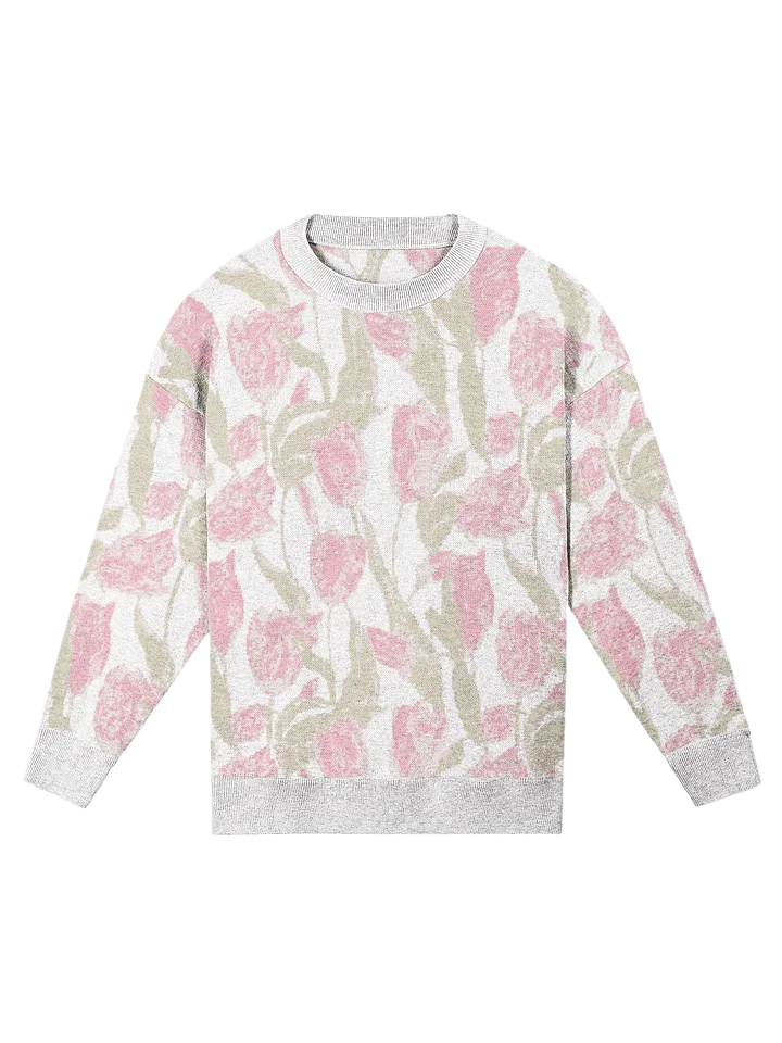 Pink Tulips Knit Crewneck Sweater product image (9)