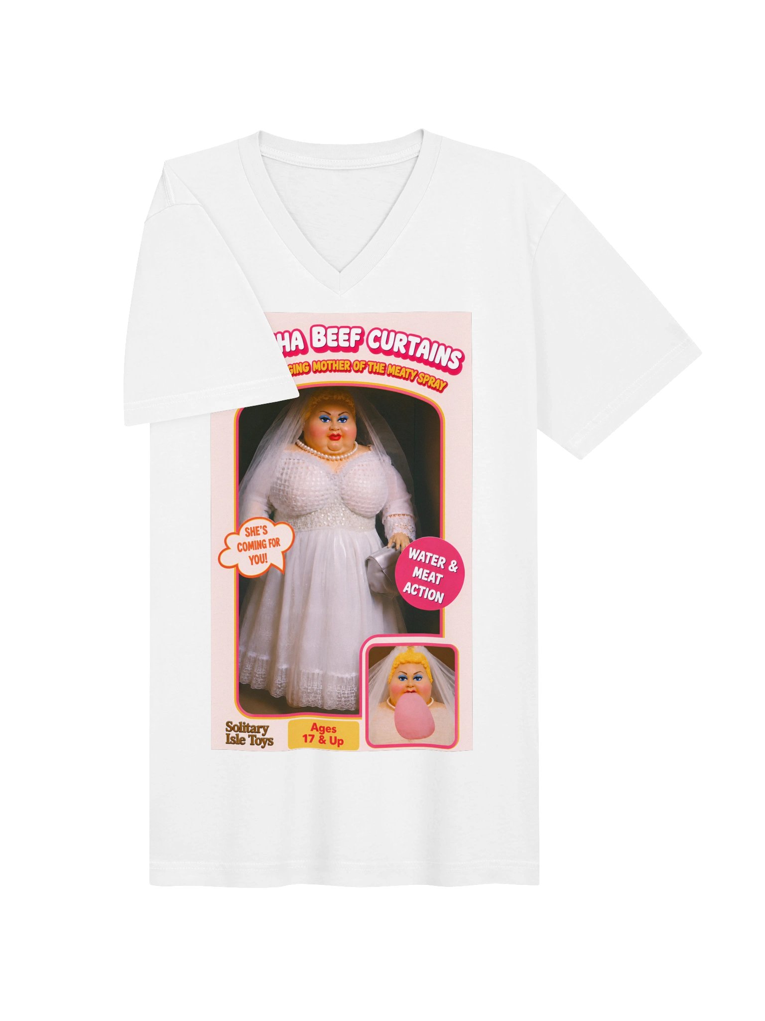 666 Toys | Bertha Beef Curtains | Bella+Canvas Short Sleeve V-Neck Jersey T-Shirt product image (3)