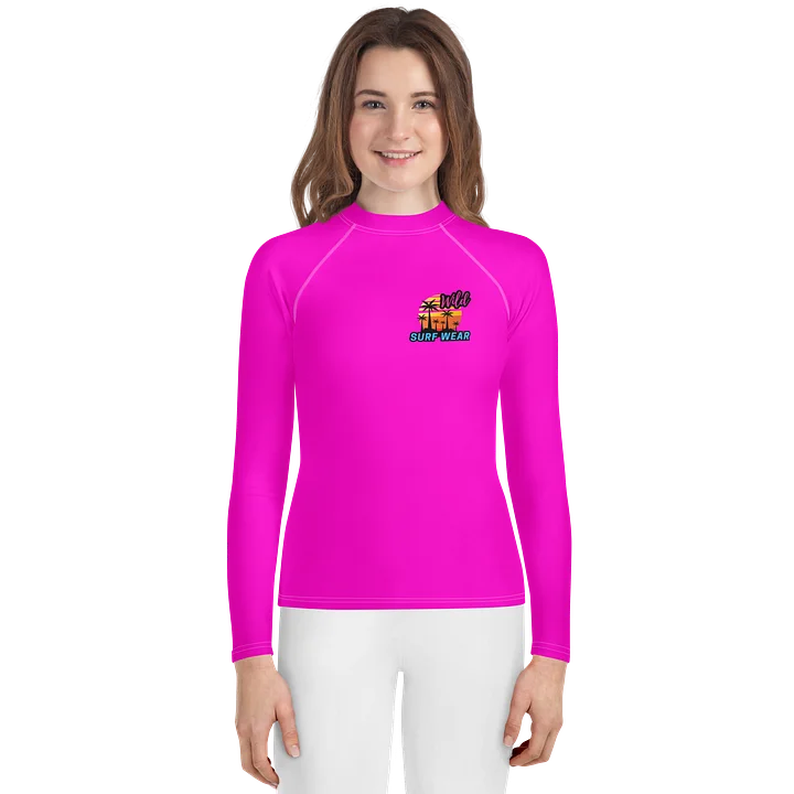 Wild Pink Neon Youth Rashguard product image (1)