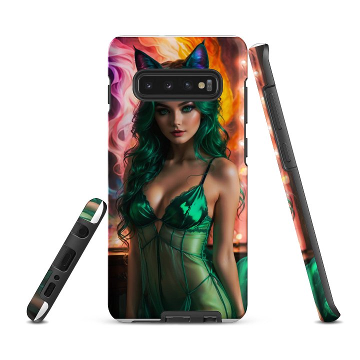 Fantasy Fox Girl - Emerald Flame Samsung Case product image (3)