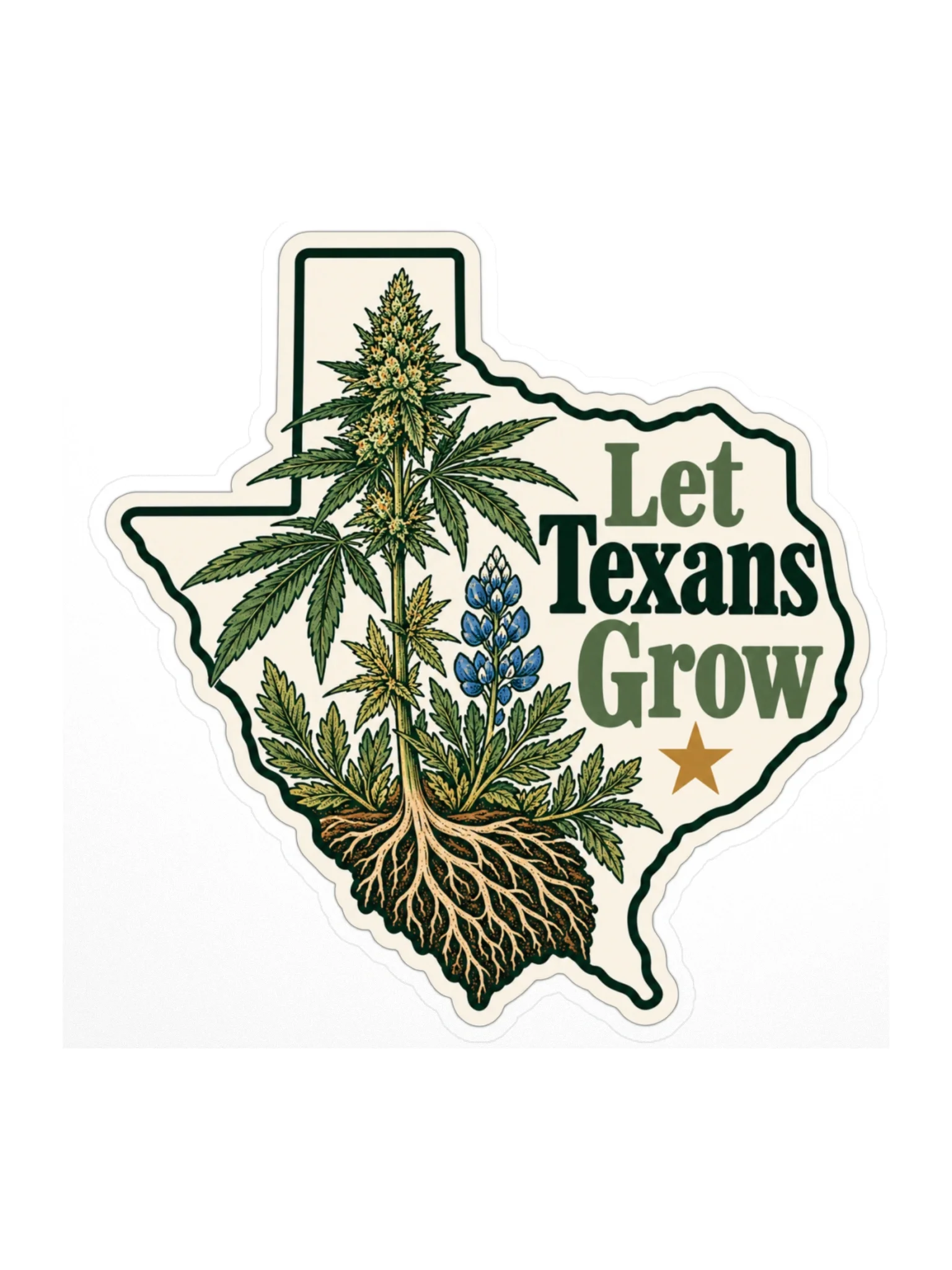 Let Texans Grow! Sticker