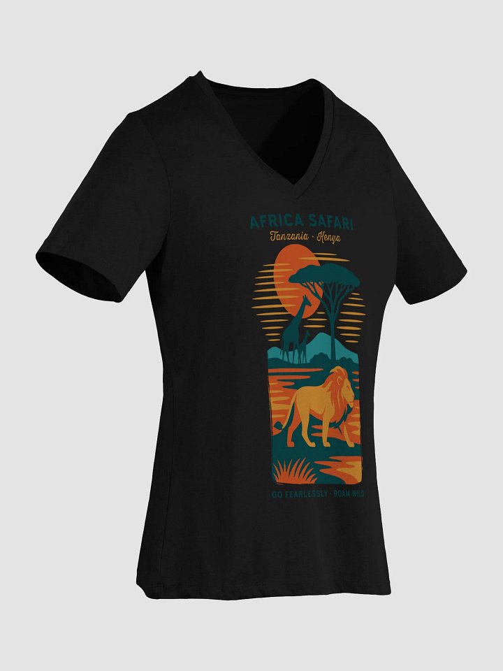 Safari Sunset – Women’s V-Neck Tee product image (2)