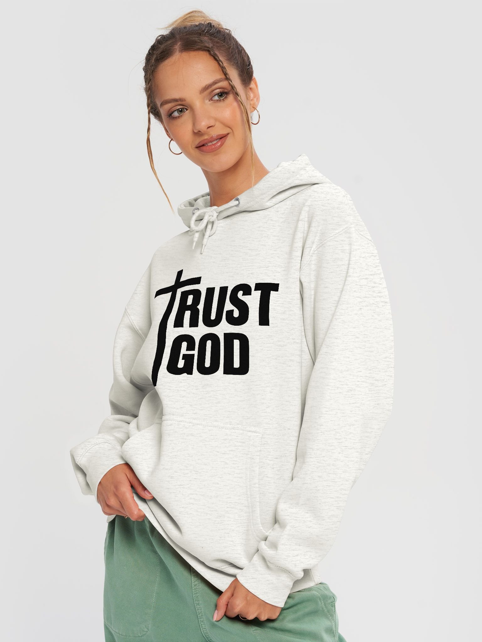 Trust God Cross Unisex Pullover Hoodie product image (3)