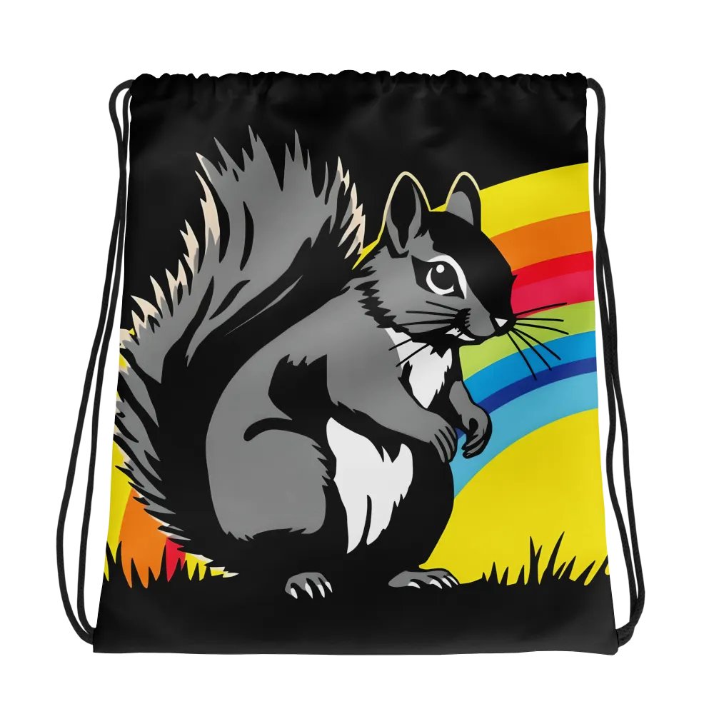 Rainbow Squirrel Drawstring Bag product image (1)