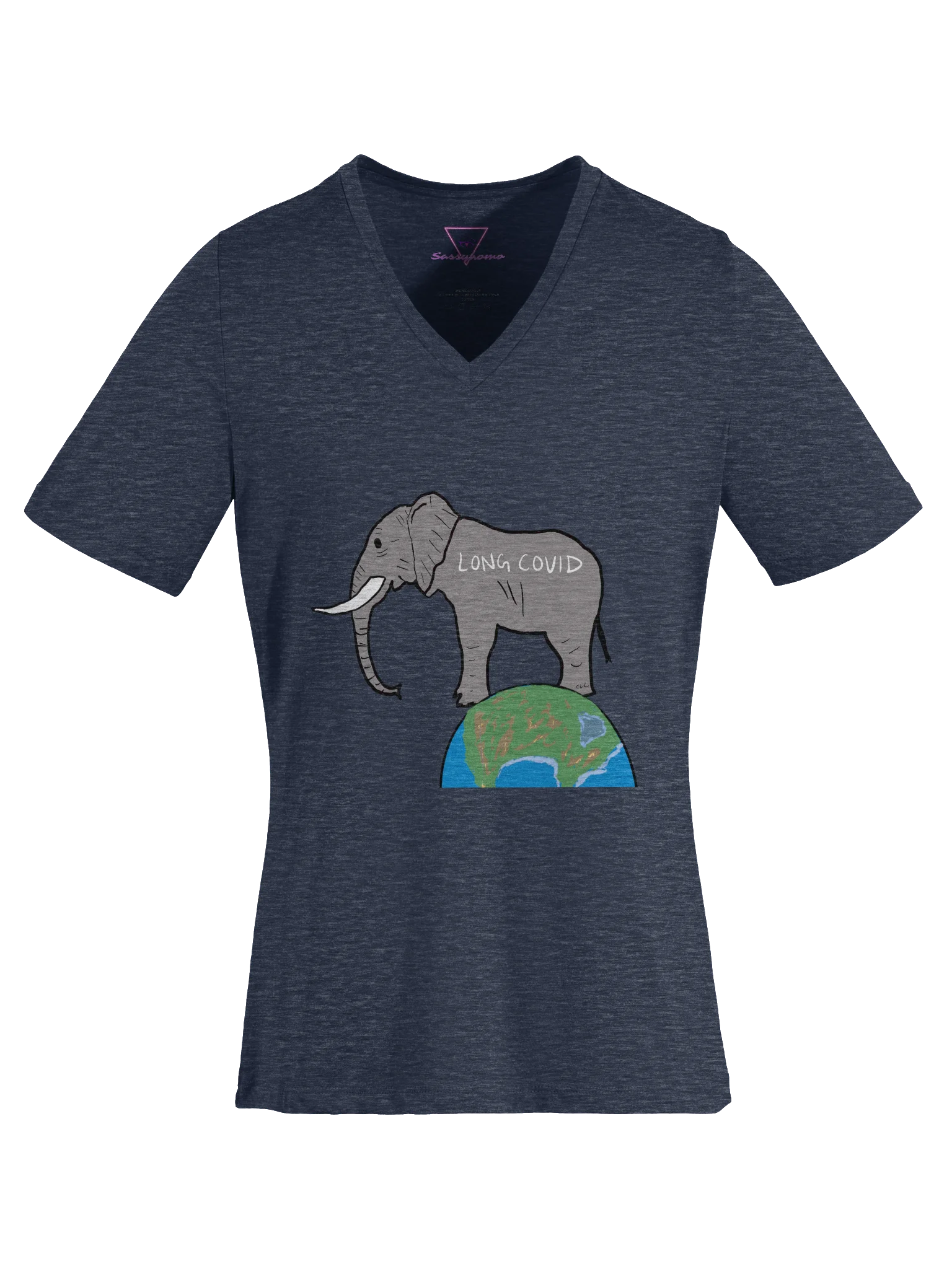 Elephant In The Room V-neck tee (Long Covid) product image (7)