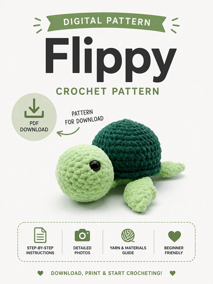 [Digital] Flippy The Turtle Pattern product image (1)