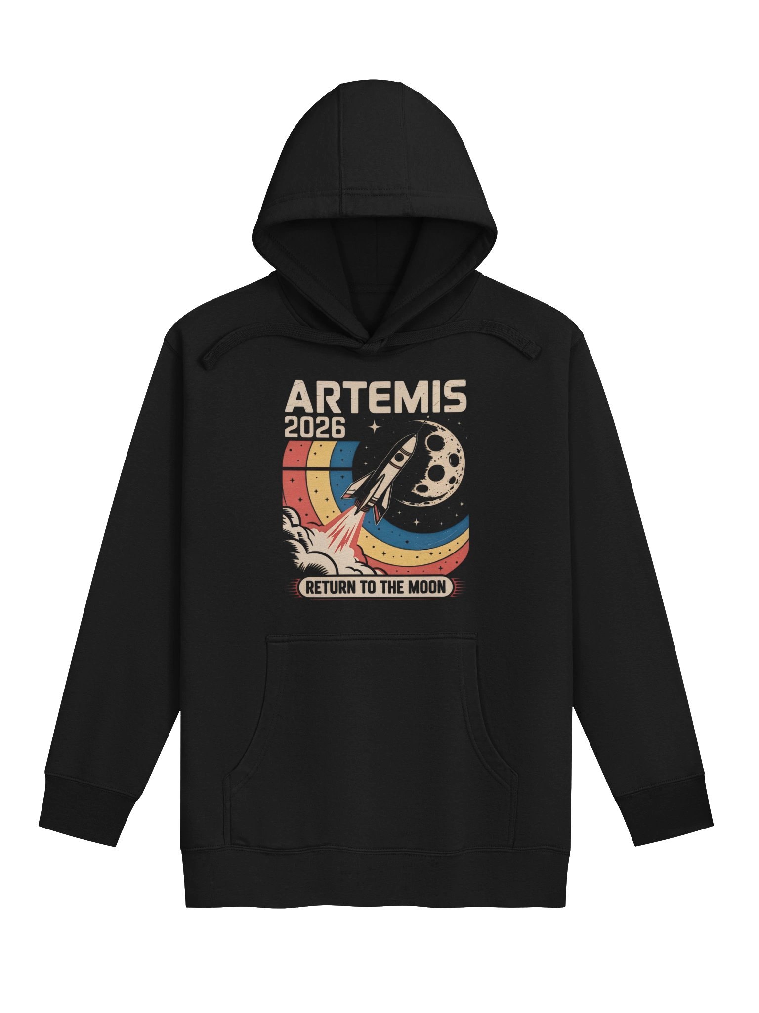 Artemis II Launch to The Moon Retro Space Mission 2026 Hoodie product image (1)