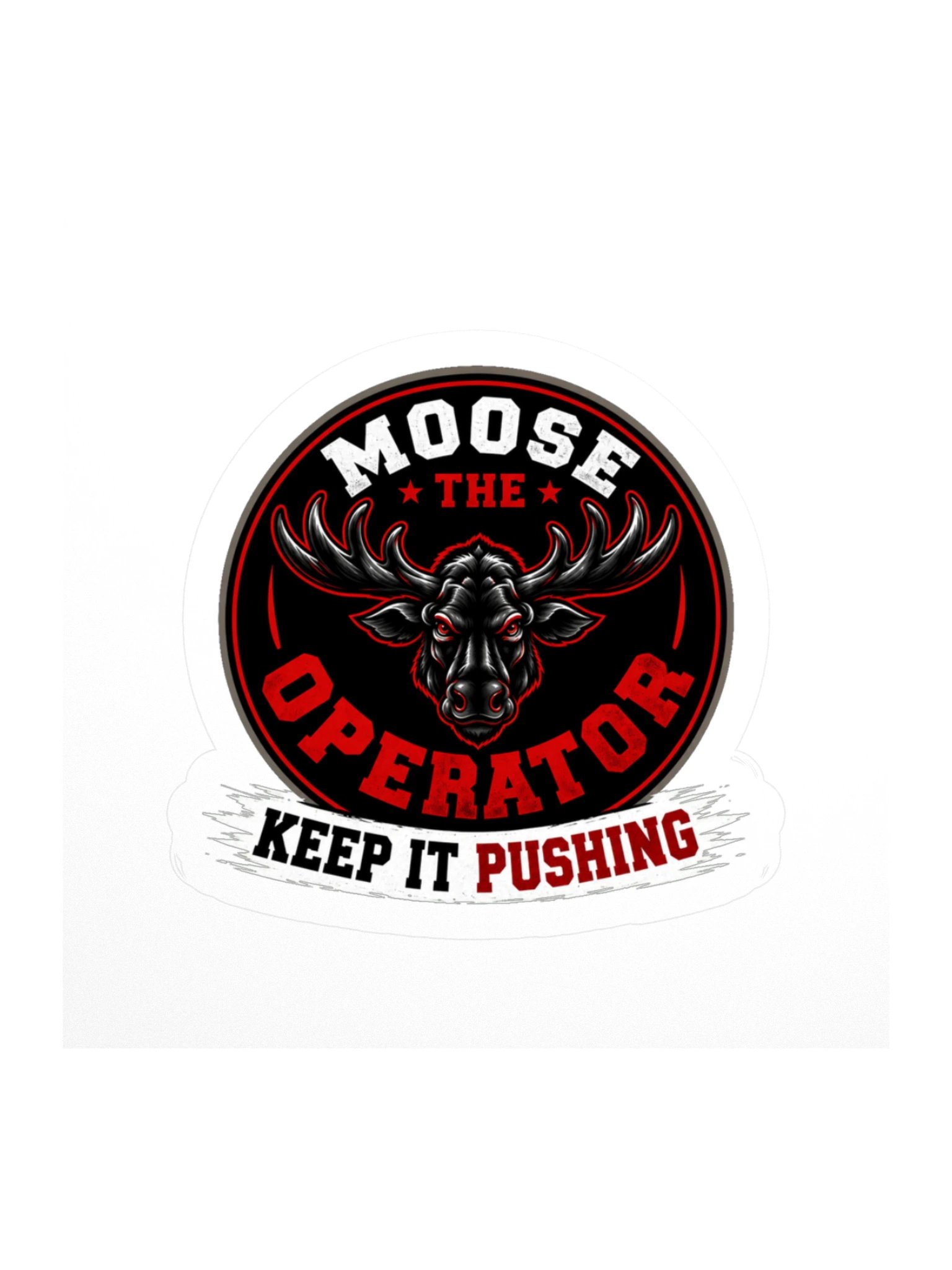 Moose Circle Sticker (Red) product image (1)