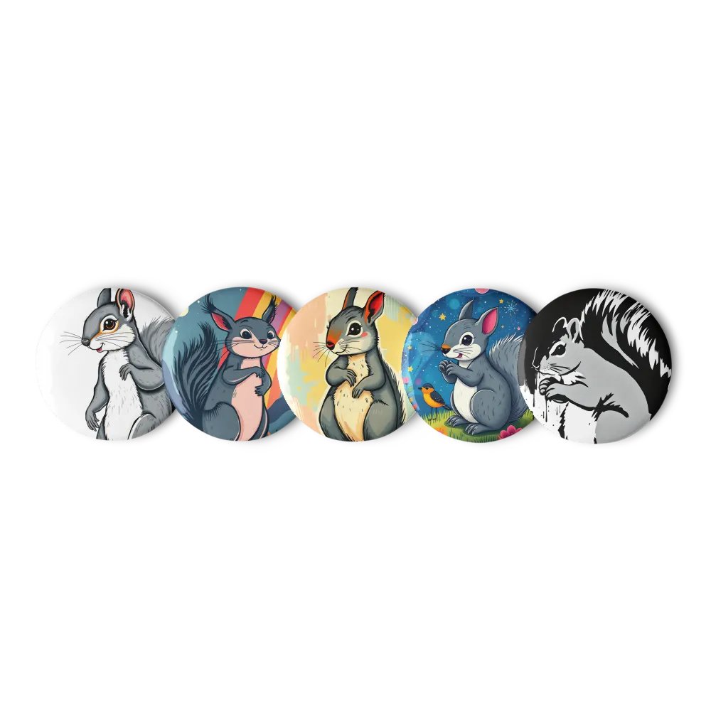 Whimsical Squirrel Pin Button Set product image (1)