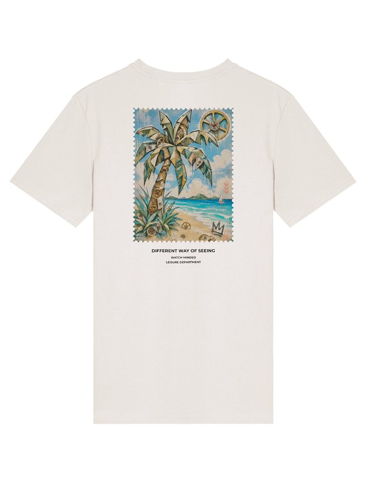 Standard Fit Light Cotton "Clockwork Beach" T-Shirt, Vintage White product image (1)