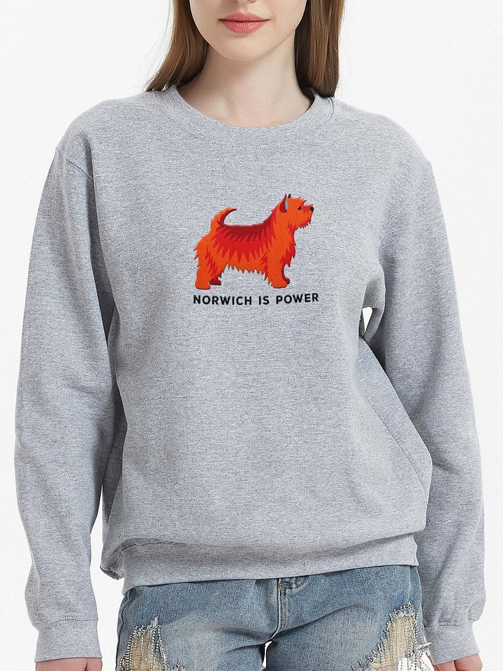 Norwich Is Power Sweatshirt (Embroidered) of a Norwich Terrier(Red) product image (2)
