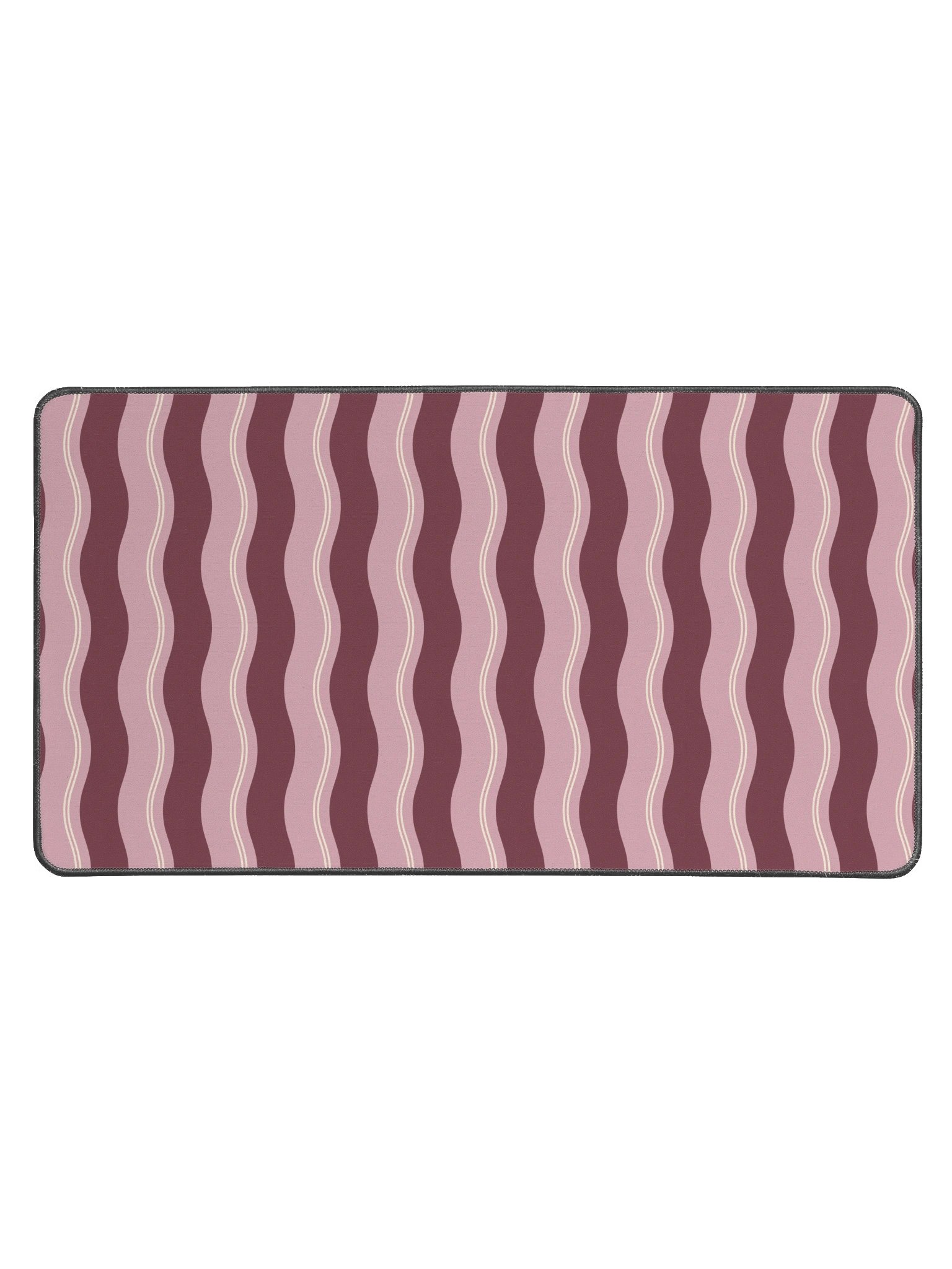 Rose Ribbon Desk Mat — Pink & Burgundy Stripes product image (1)