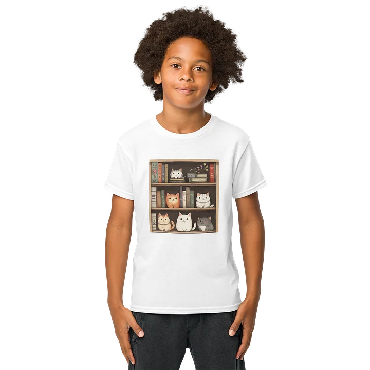Cat Tales Bookshelf Youth Tee product image (57)