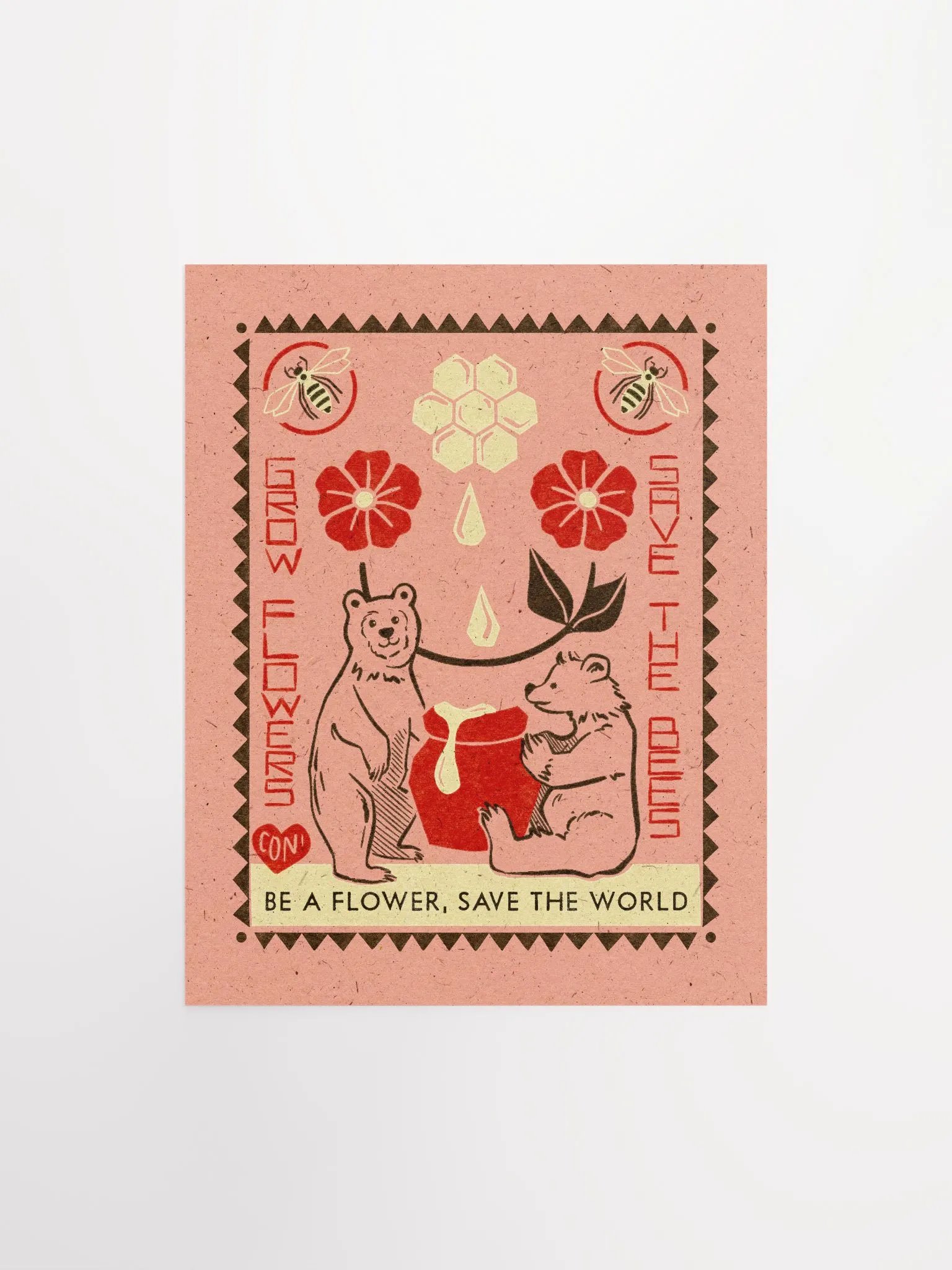 Save the Bees Pink print product image (1)