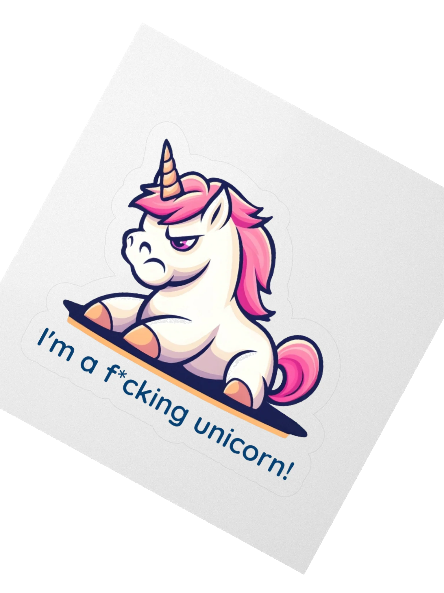 Grumpy Unicorn Vinyl Stickers product image (2)