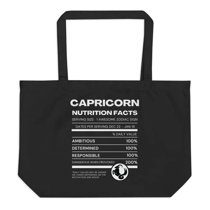 Capricorn Nutrition Facts Tote product image (3)
