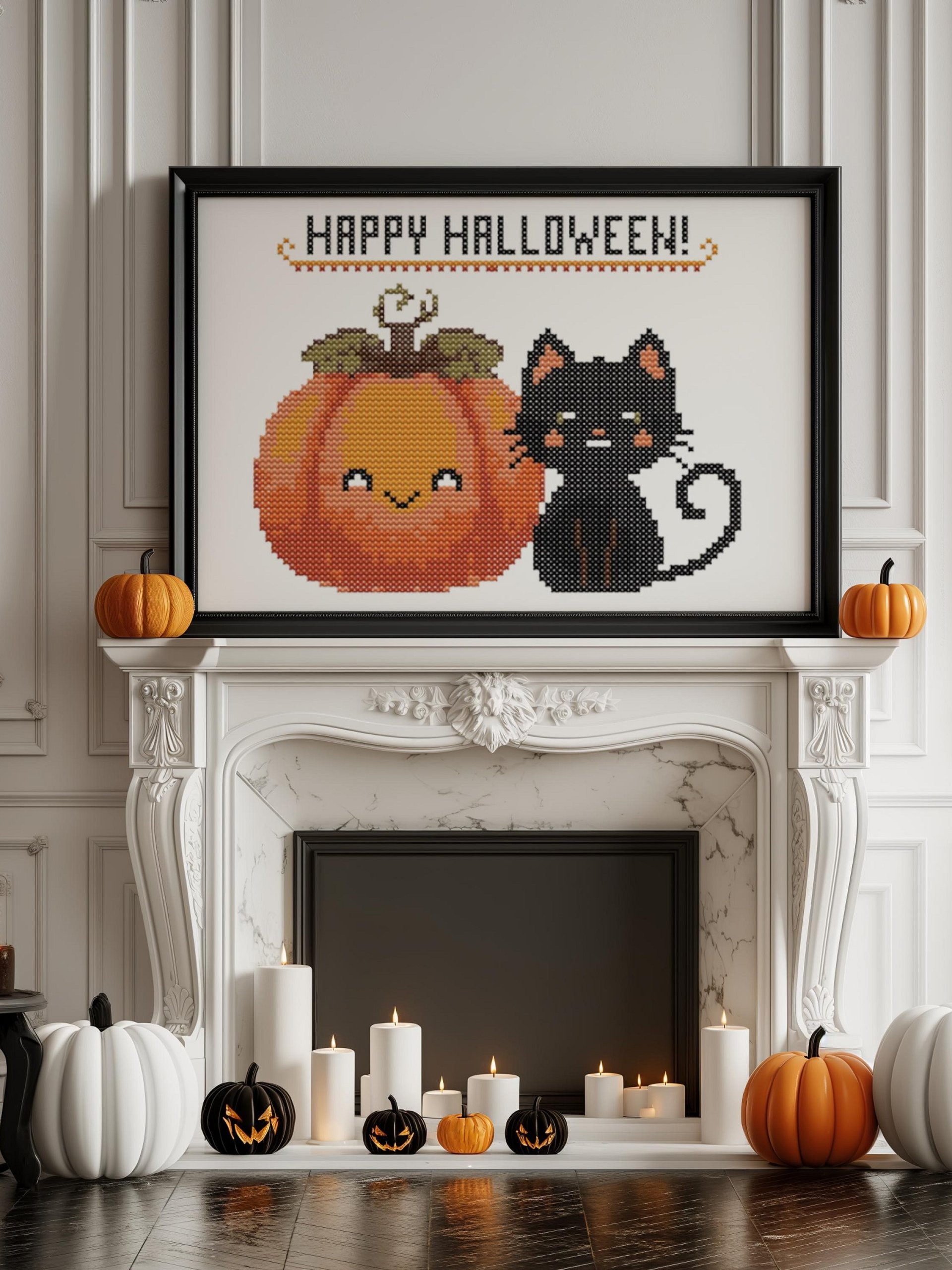 Pumpkin & Paws Cross Stitch Pattern product image (6)