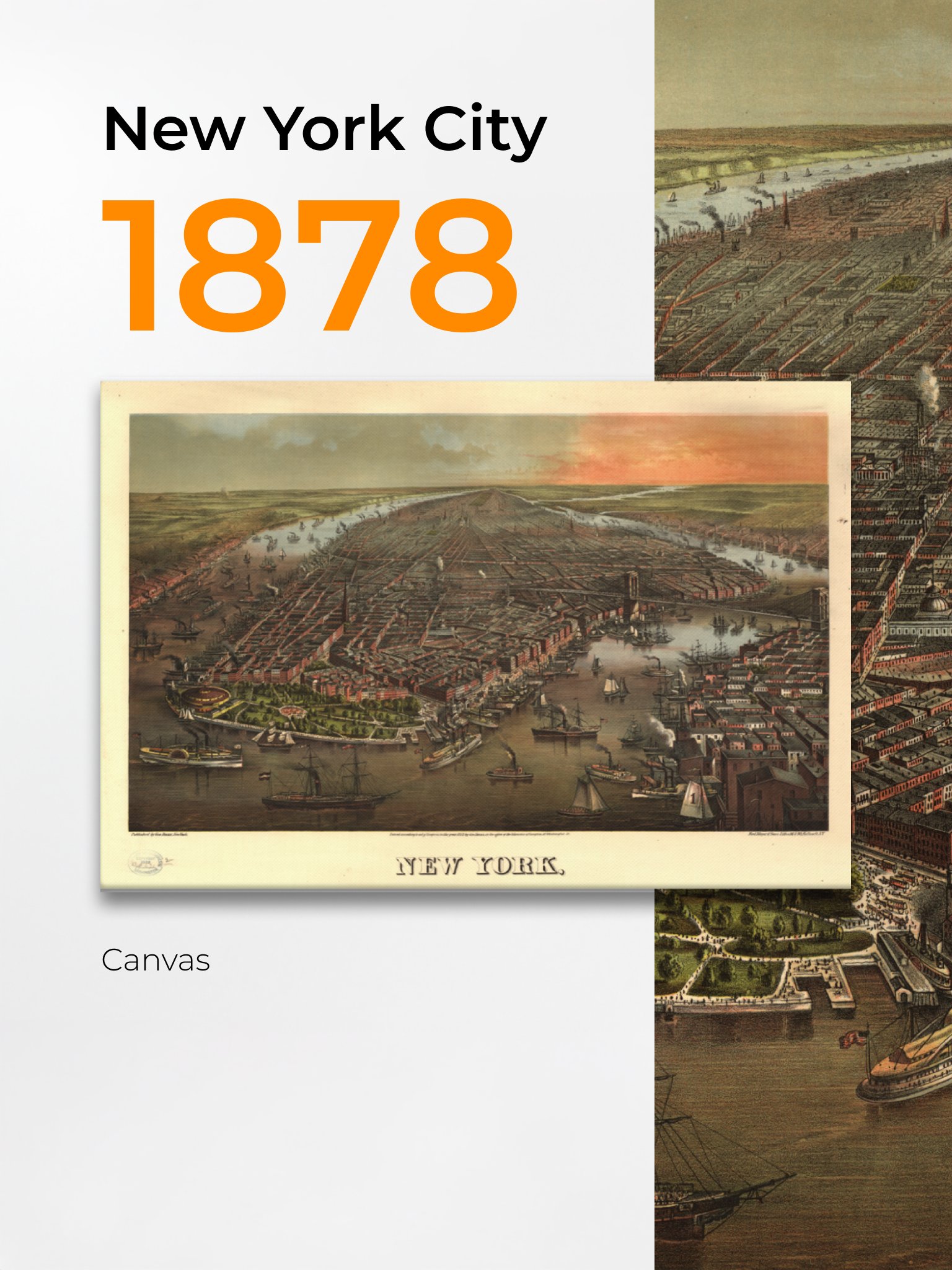 New York City 1878 (Canvas Print) product image (1)