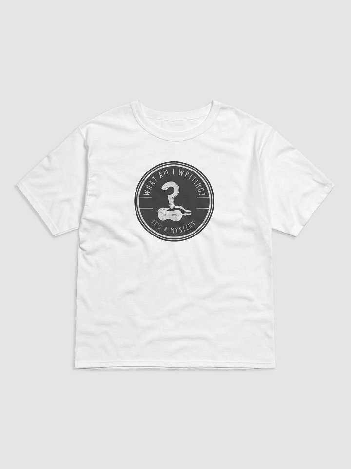 What am I Writing? It's a Mystery relaxed white t-shirt product image (1)