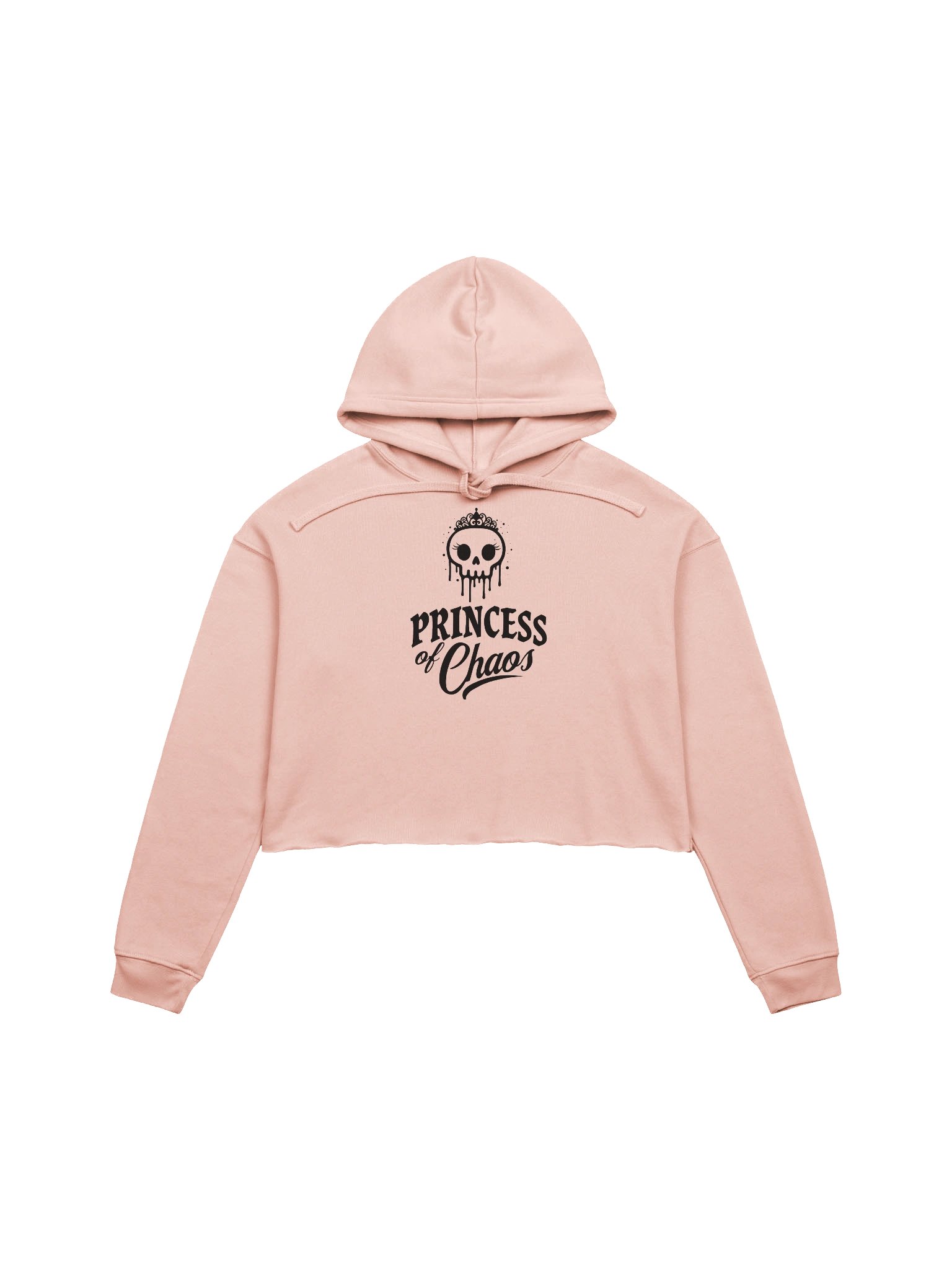 Princess of Chaos Skull Cropped Hoodie - Black Text product image (1)