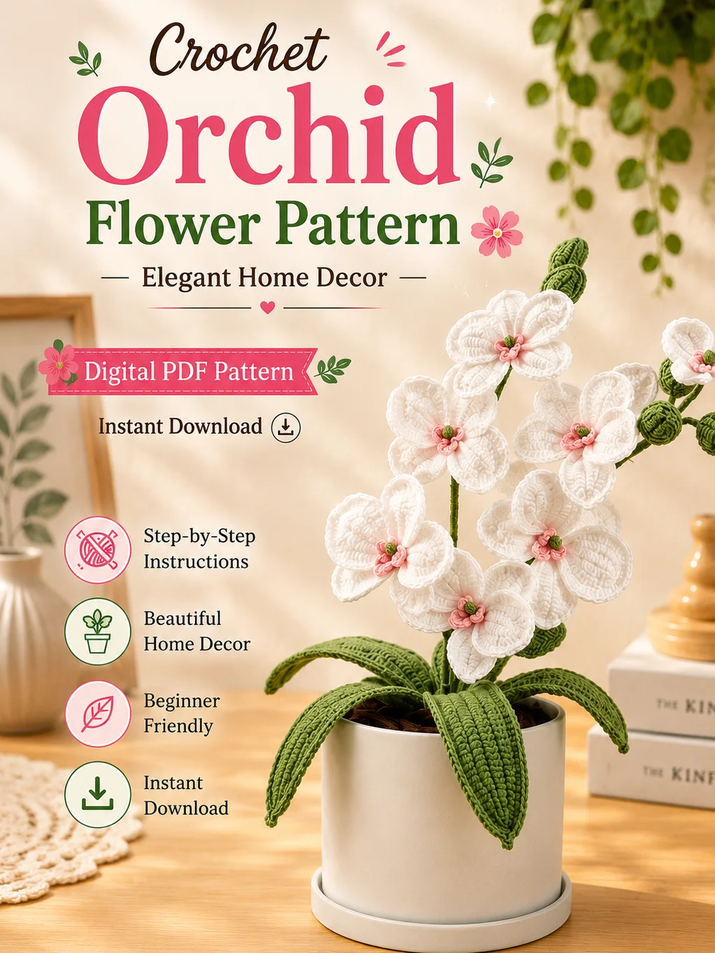 Crochet Orchid Flower Pattern product image (2)