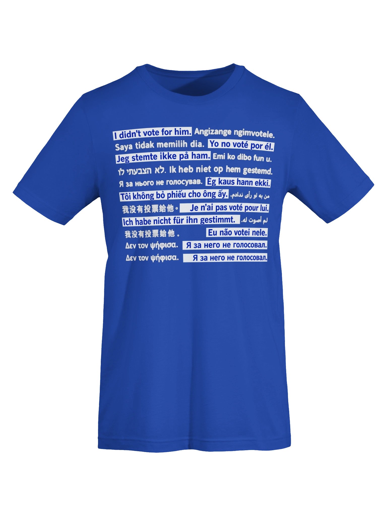 I Didn’t Vote for Him – Multilingual Statement T-Shirt product image (19)