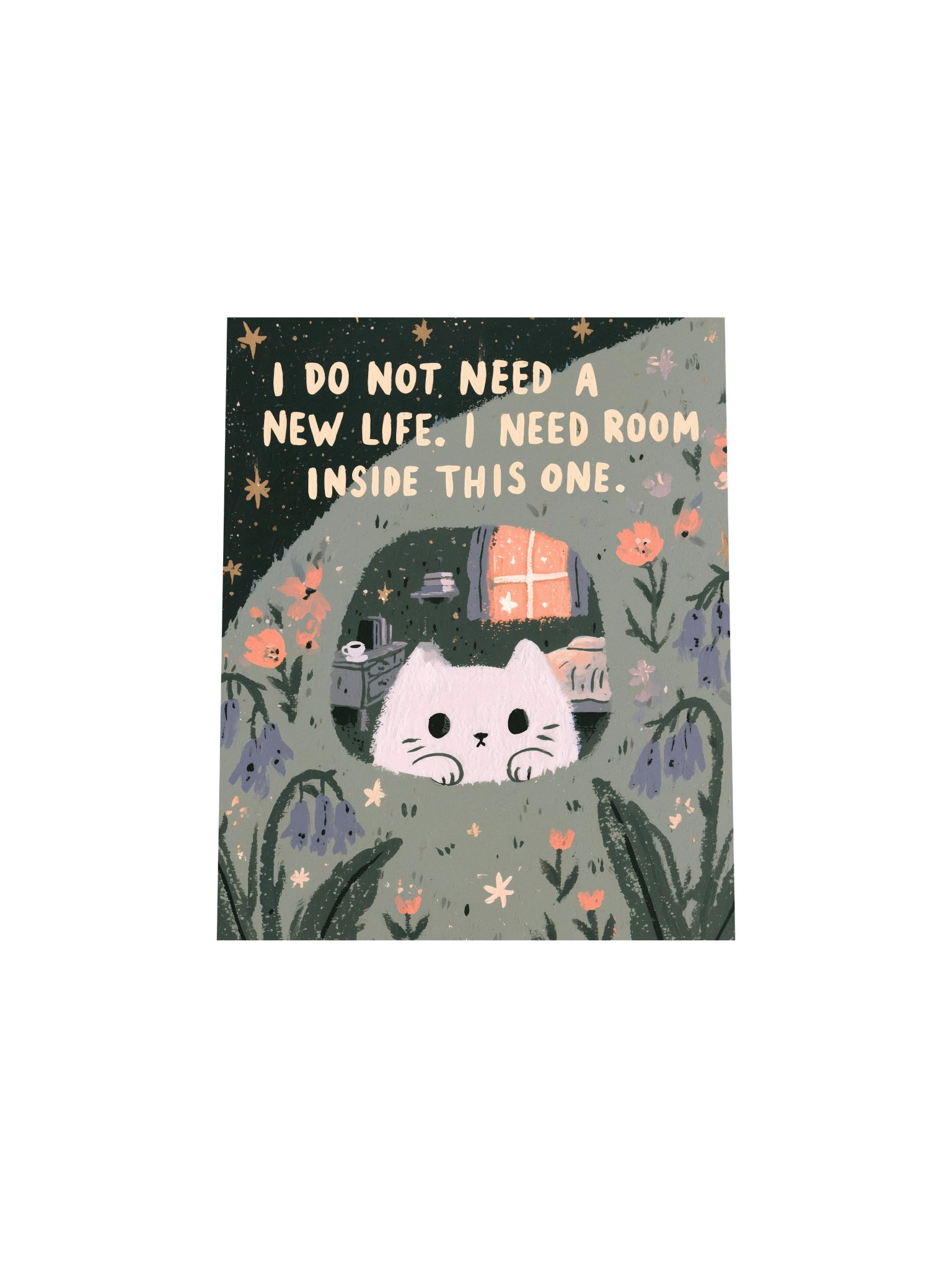 Room Inside This One Cat Floral Poster product image (17)