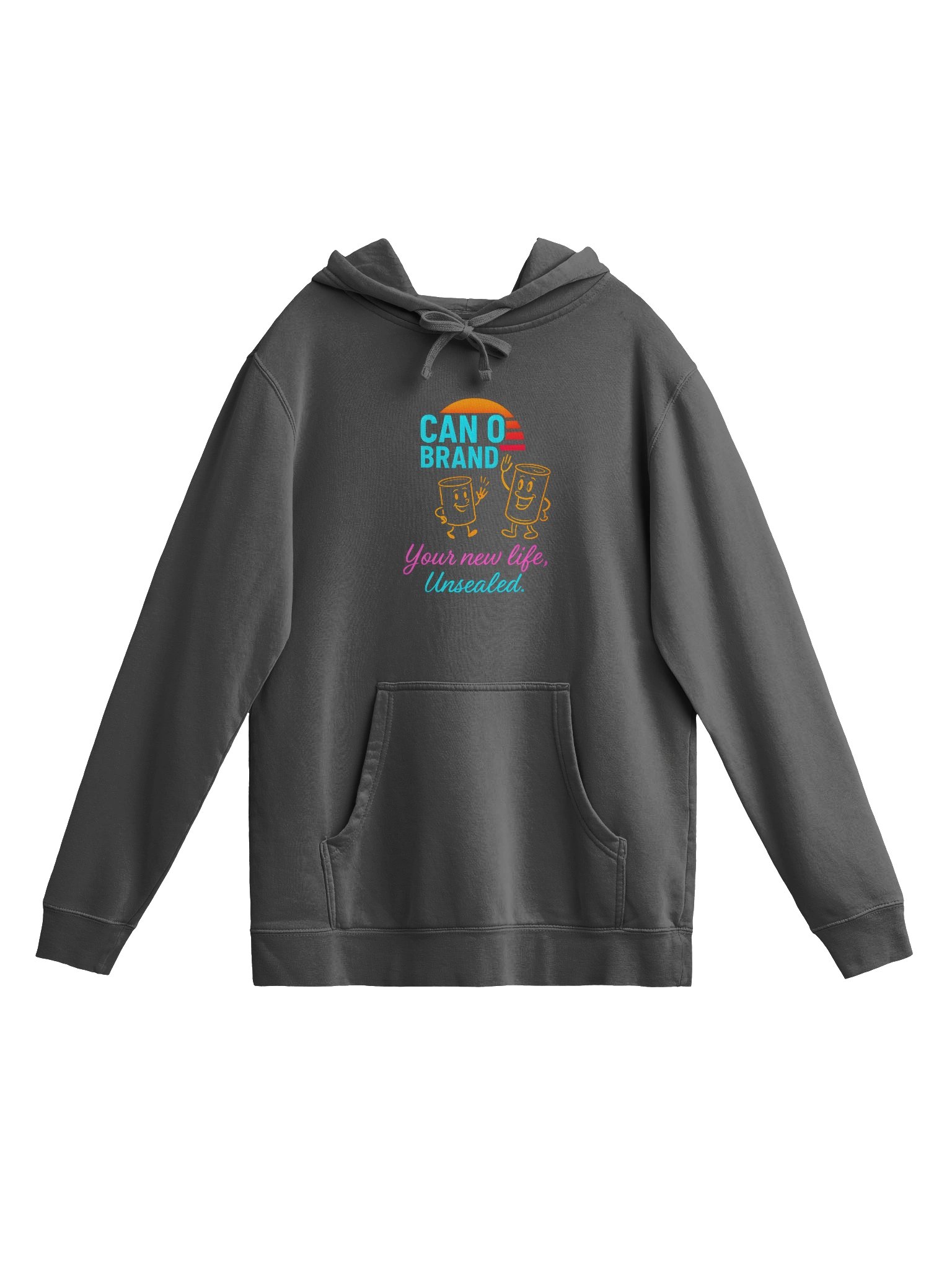 🔥 CAN O’ Brand Retro Neon Hoodie – “Your New Life, Unsealed.” product image (1)