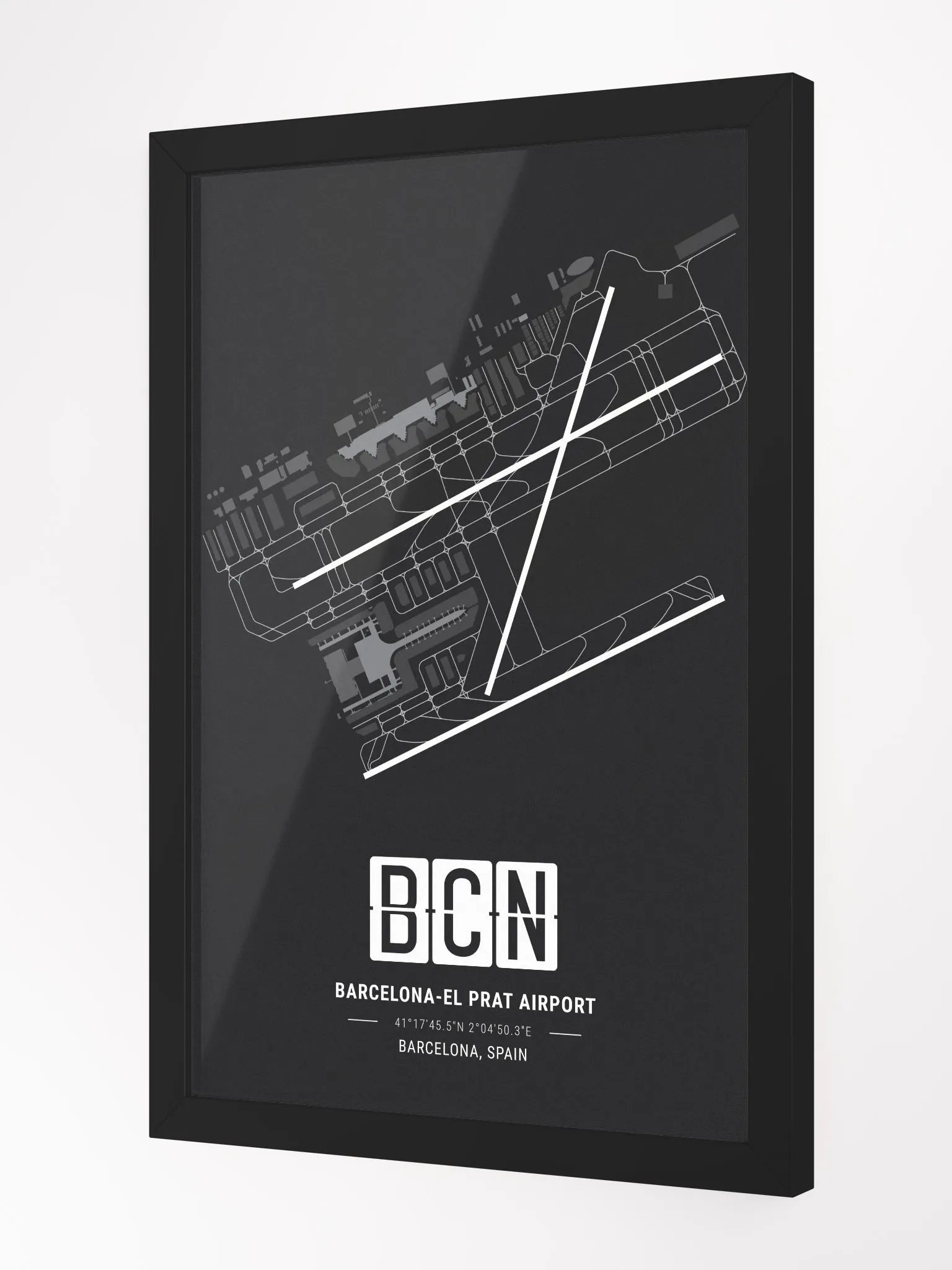 Framed Airport BCN Premium Map On Matt Paper product image (2)