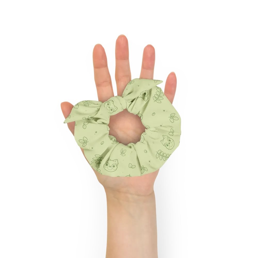 Green recycled scrunchie | Woodland frens product image (6)