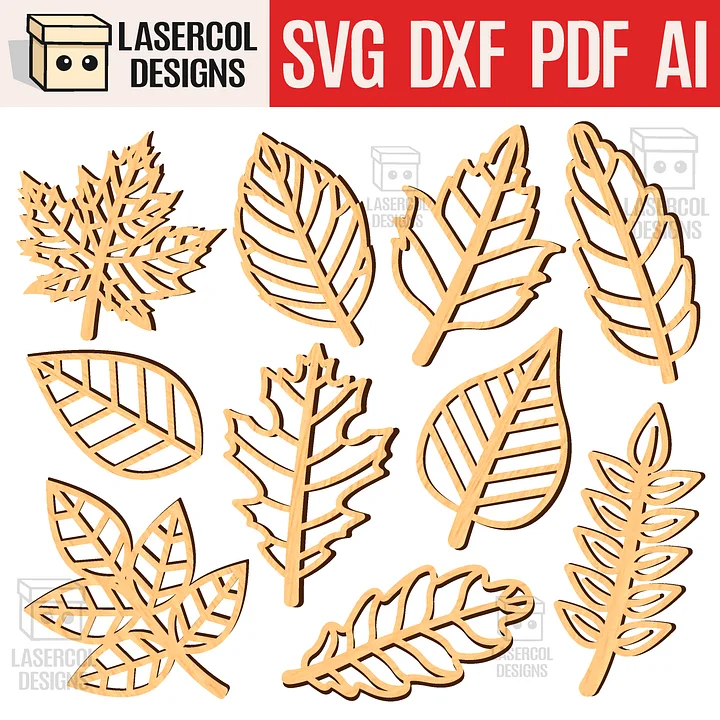 Leaves Cut Outs - Laser Cut Files product image (1)