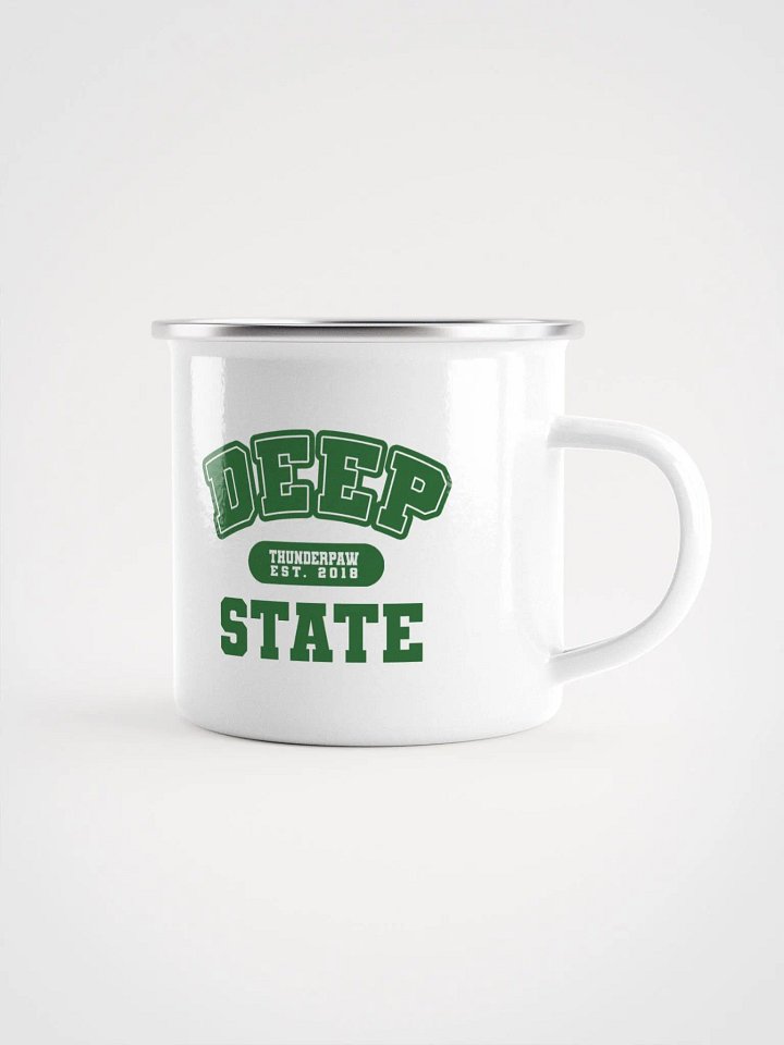 Deep State Varsity Enamel Mug product image (2)