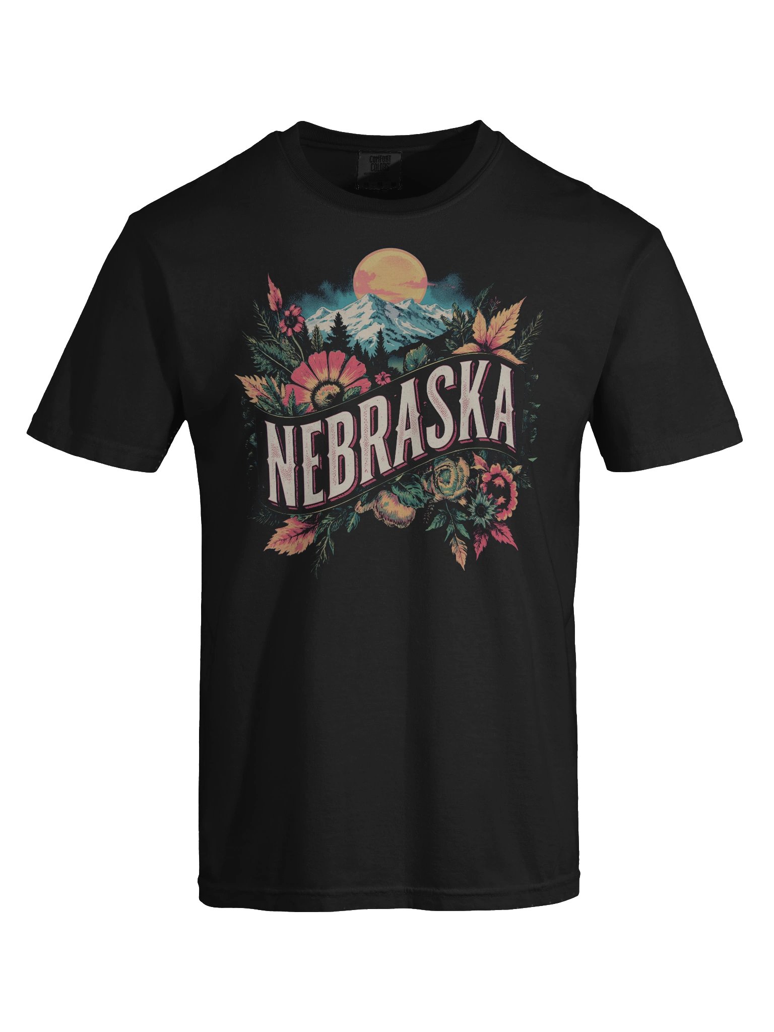 Nebraska Floral Sunset T-Shirt | Vintage State Pride Graphic Tee product image (5)